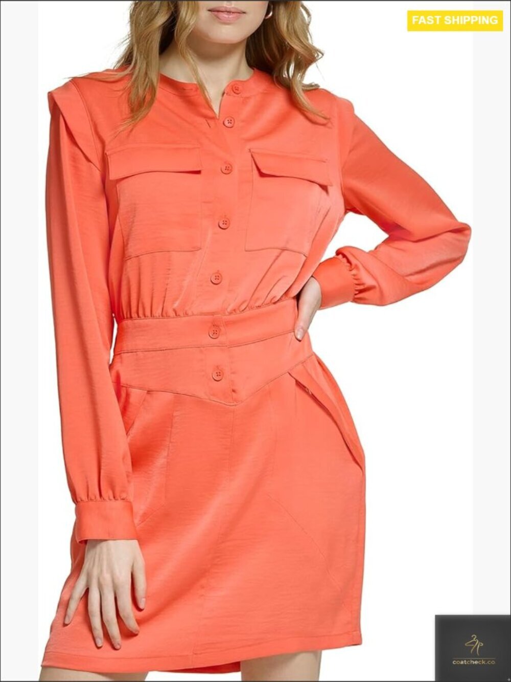 Short Button Front Long Sleeve Dress with Pockets Casual Chic Versatile Travel